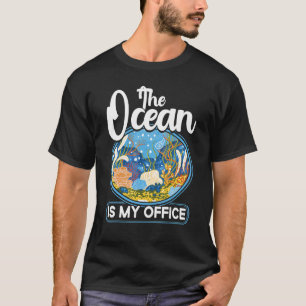 Camiseta Biólogo Marinho O Oceano É Meu Escritório Ciência