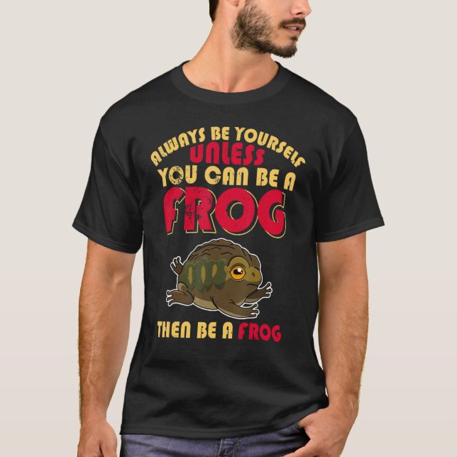 Camiseta Biólogo sapos Brinca Humor Dizendo Amphibi (Frente)