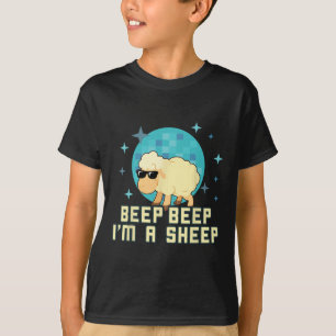 Camiseta Bipe bipe sou uma Fazenda engraçada de ovelha Nove