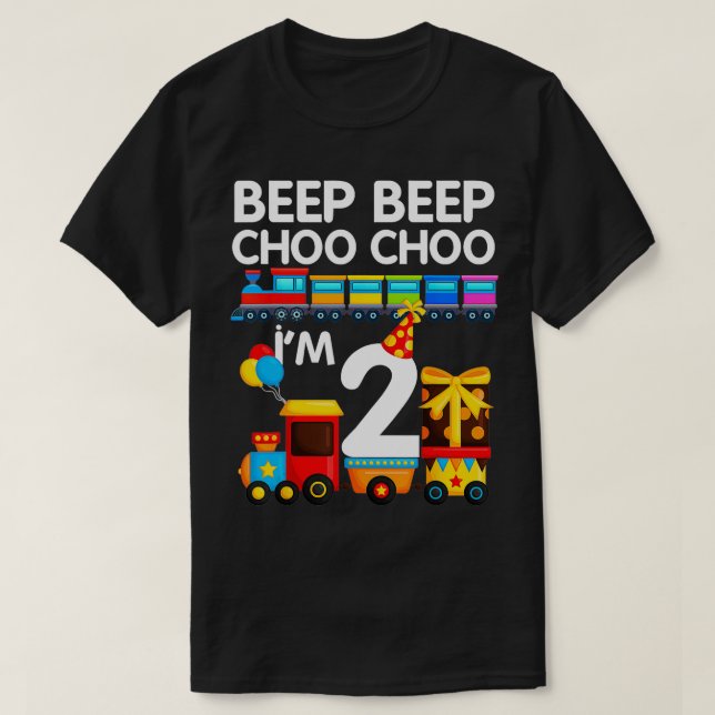 Camiseta Bipe Choo Choo Im 2 Festa de segundo aniversário d (Frente do Design)