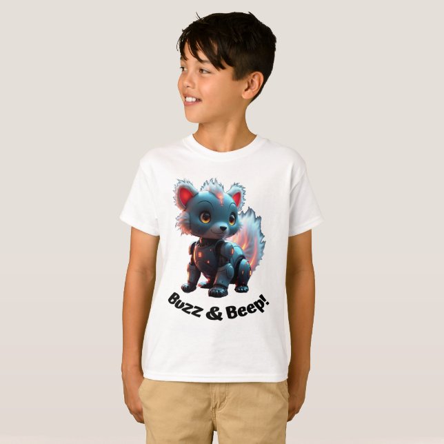 Camiseta Bipe e bipe! Skunk Robótico (Frente Completa)