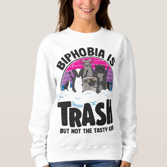 Camiseta Biphobia É Trash Ogambm Raccoon Bisexual Flag Bi (Frente)