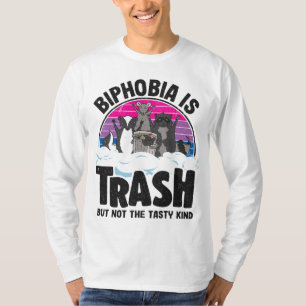 Camiseta Biphobia É Trash Ogambm Raccoon Bisexual Flag Bi
