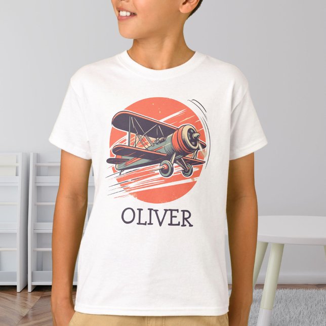 Camiseta Biplano Vintage Retro Personalizado (Criador carregado)