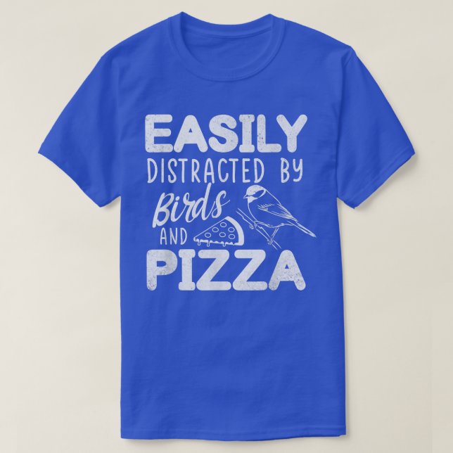 Camiseta Bir De Comida Rápida De Pássaros E Pizza (Frente do Design)