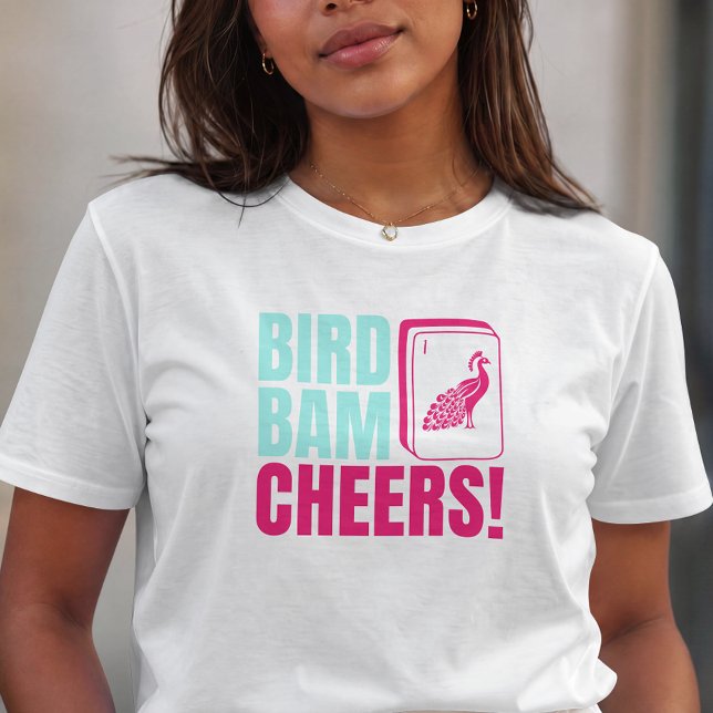 Camiseta Bird Bam Cheers Festa Mahjong  (Criador carregado)
