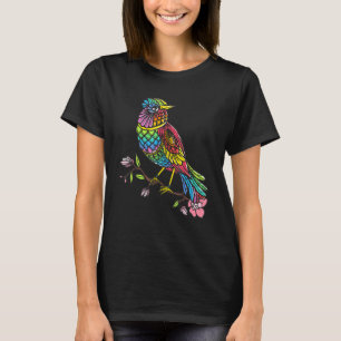 Camiseta Bird Mandala Birdwatcher Bird Colorida Artística