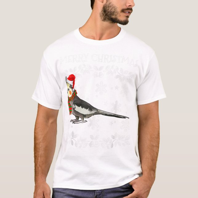 Camiseta Bird Merry Christmas Ornament Cockatiel (Frente)