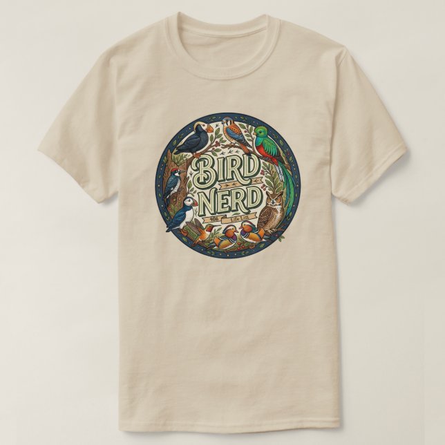 Camiseta Bird Nerd Life List (Frente do Design)