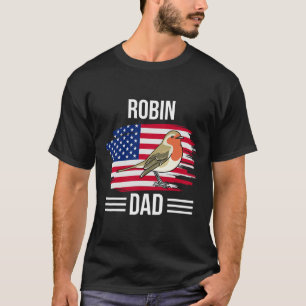 Camiseta Bird USA Flag 4° De Julho Dia de os pais Robin Pai