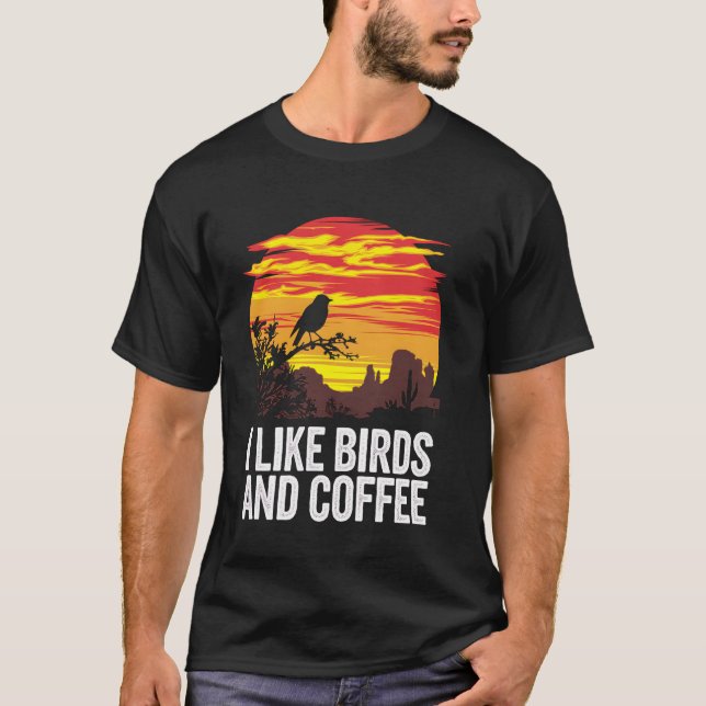Camiseta Bird Watching Coffee Arizona Desert Sunset Bird Lo (Frente)