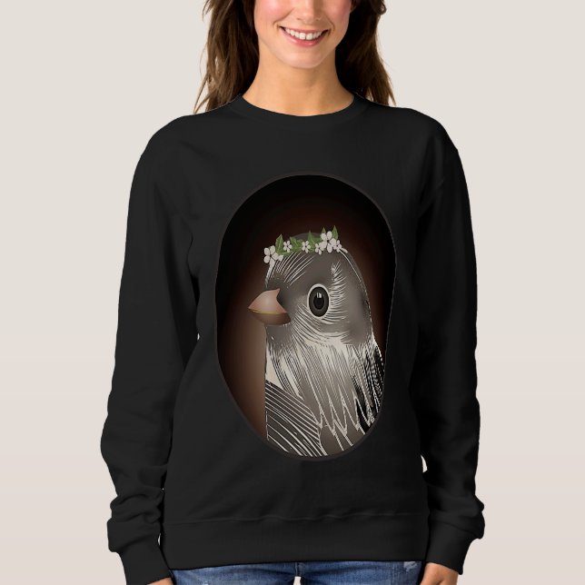 Camiseta Bird with cherry blossom wreaths on the head (Frente)