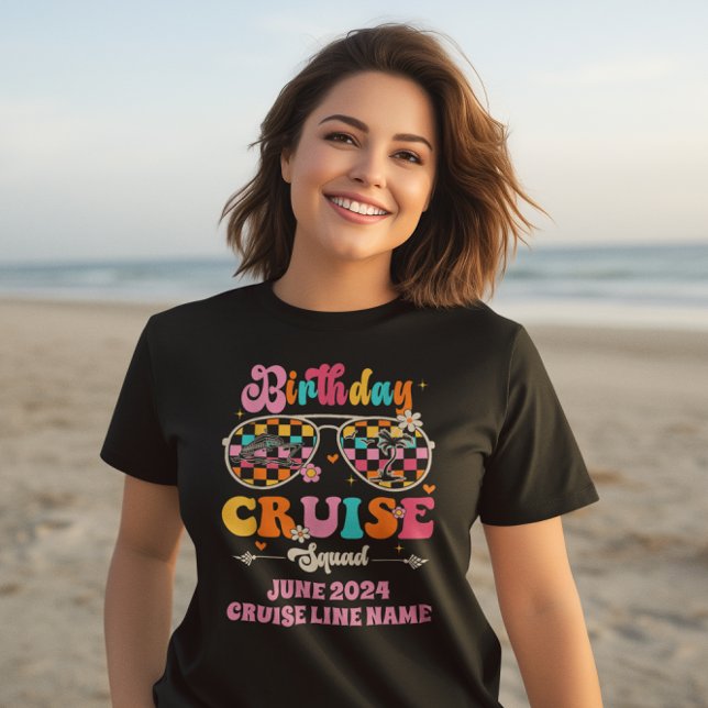 Camiseta Birday Cruise Squad retro Sunglass (Criador carregado)