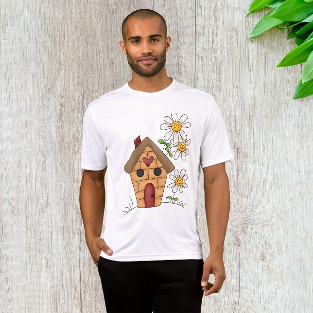 Camiseta Birdhouse E Flores Ativas (Criador carregado)