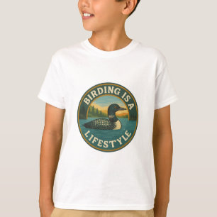 Camiseta Birding é um estilo de vida - Vintage Loon Crachá