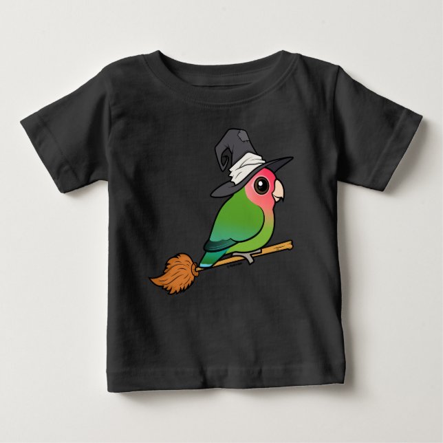 Camiseta Birdorable Peach-faced Lovebird Halloween Witch (Frente)