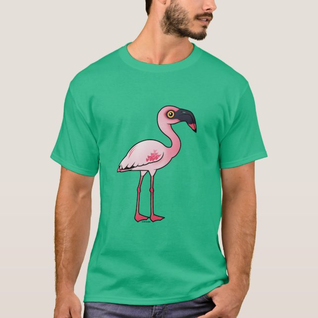Camiseta Birdorable pouco flamingo (Frente)