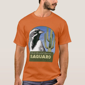 Camiseta Birds and Parks Saguaro National ParkBlackthroated