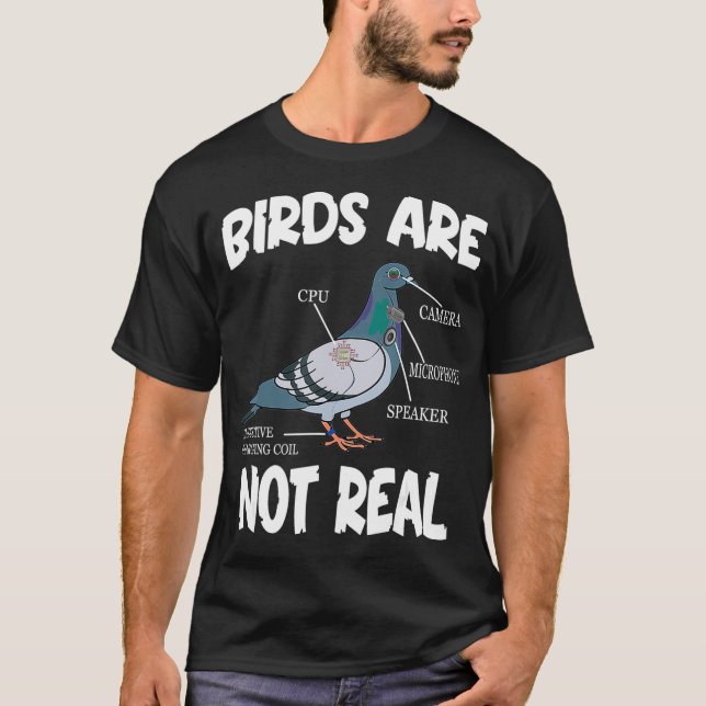 Camiseta Birds Are Not Real Funny Bird Spies Conspiracy (Frente)