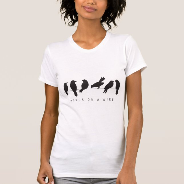 Camiseta Birds em um arame (Frente)