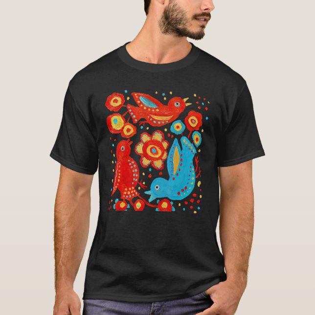 Camiseta Birds of Happiness Ukra.inian Birds Flower Peace L (Frente)