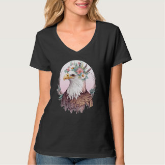 Camiseta Birds Of Prey Bald Eagle Flower Crown Floral Birdi