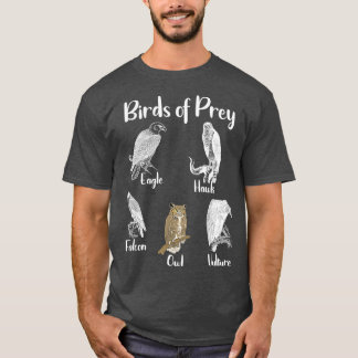 Camiseta Birds of Prey Eagle Hawk Falcon Owl Vulture