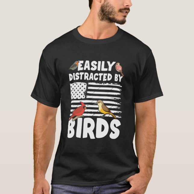 Camiseta Birdwatcher Easily distracted by Birds Crazy Birde (Frente)