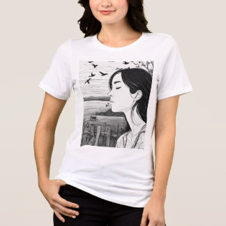 Camiseta "Birdwatcher em Pensamento: Serenidade de Olhos Pr