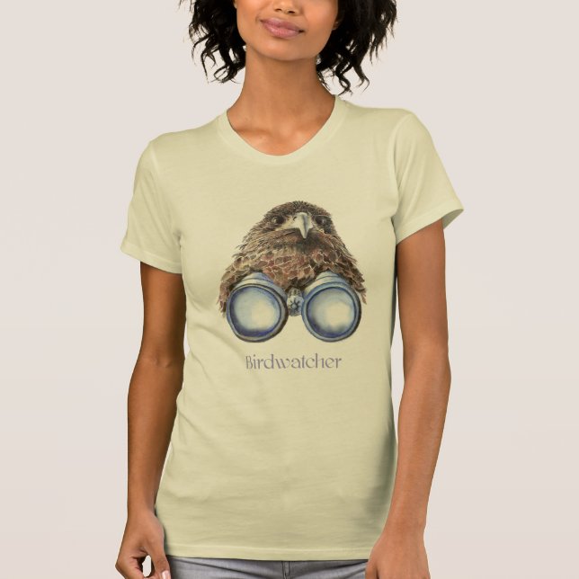 Camiseta Birdwatcher Hawk Bird A Observar-Te Humor (Frente)