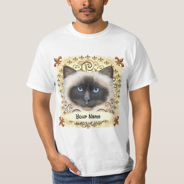 Camiseta Birman Cat Fleur De Lis  (Frente)