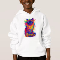 Birman Cat Pop Art - Vibrante Neon Rainbow Illustr