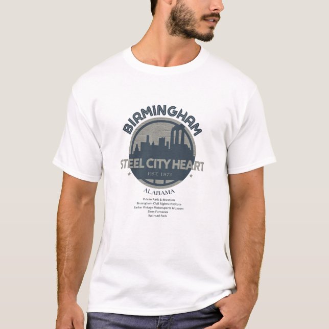 Camiseta  Birmingham “Steel City Heart” (Frente)