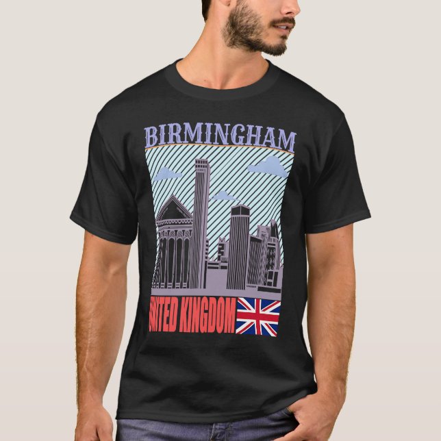 Camiseta Birmingham UK Skyline Country City Skyline Landmar (Frente)