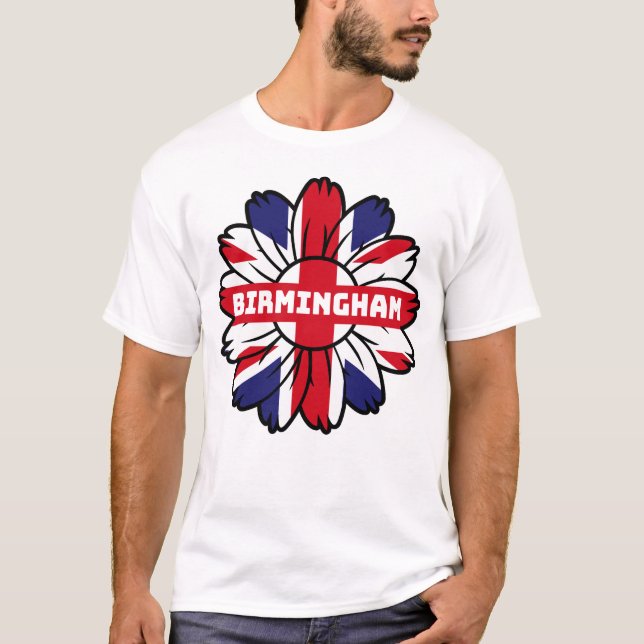 Camiseta Birmingham Union Jack Sunflower British Pride (Frente)