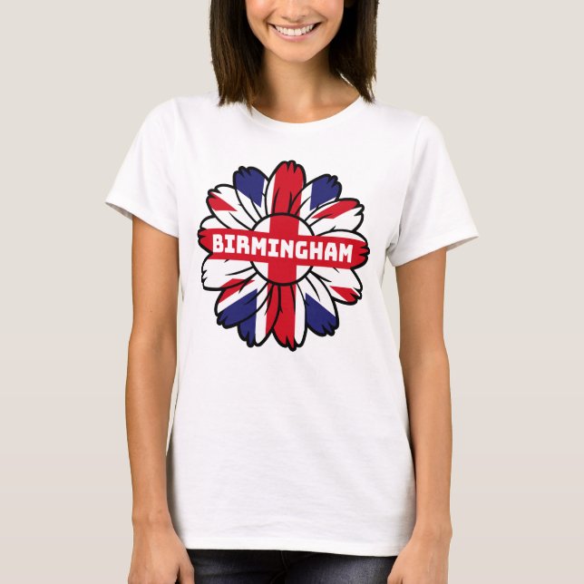 Camiseta Birmingham Union Jack Sunflower British Pride (Frente)