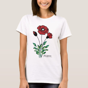 Camiseta Birth Month Flower August Poppy