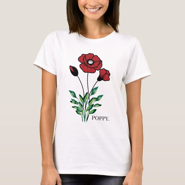 Camiseta Birth Month Flower August Poppy (Frente)