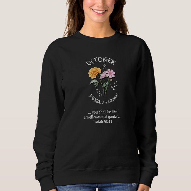 Camiseta Birth Month Flower OCTOBER Christian (Frente)
