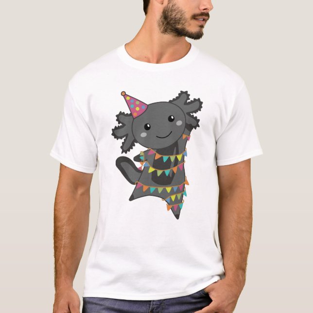 Camiseta Birthday Axolotl Garland (Frente)