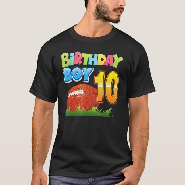 Camiseta Birthday Boy 10 Anos 10 Aniversário Futebol P (Frente)
