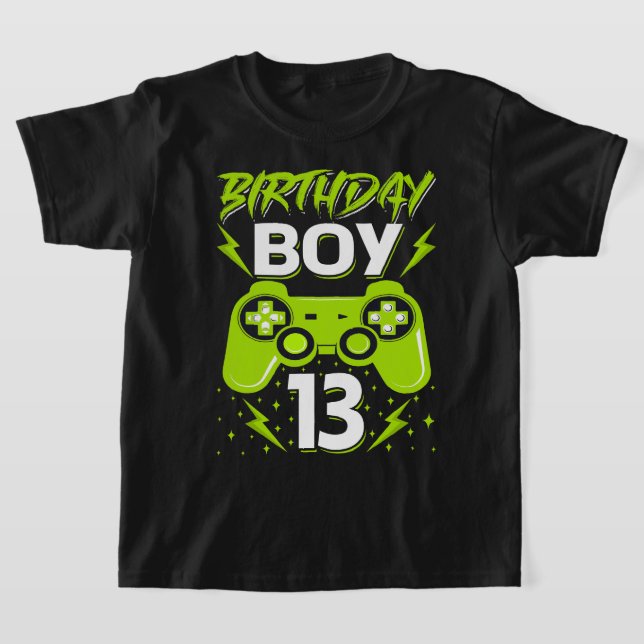 Camiseta Birthday Boy 13 Video Game Controller Gamer 13 B (Postura )
