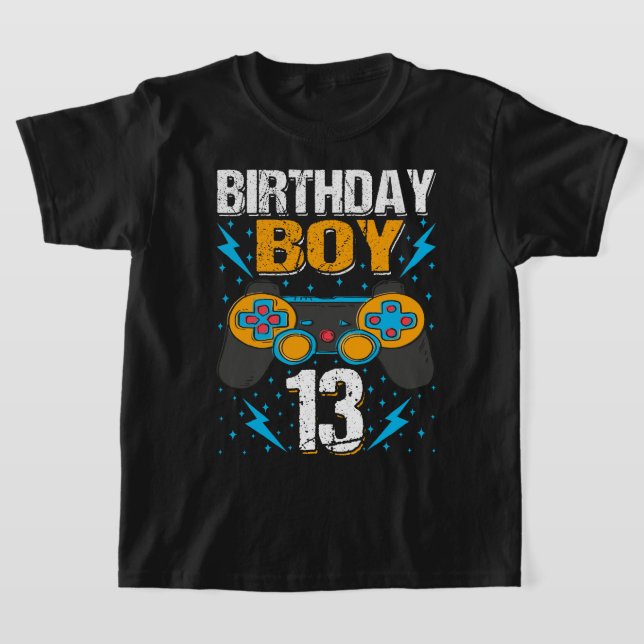 Camiseta Birthday Boy 13 Video Game Controller Gamer 13 B (Postura )