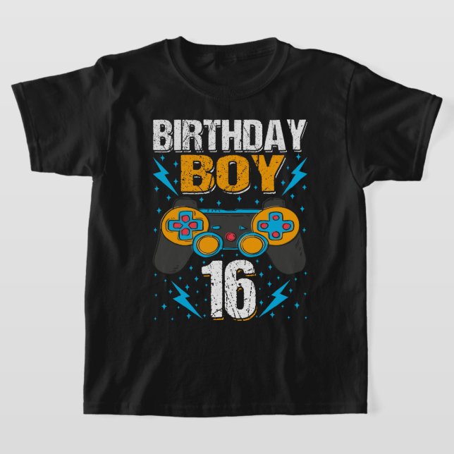 Camiseta Birthday Boy 16 Video Game Controller Gamer 16th B (Postura )