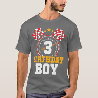 Camiseta Birthday Boy 3rd Race Party 3 Anos
