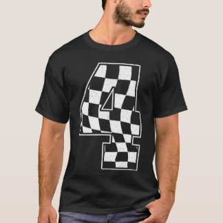 Camiseta Birthday Boy 4th Race Checkered Flag 4