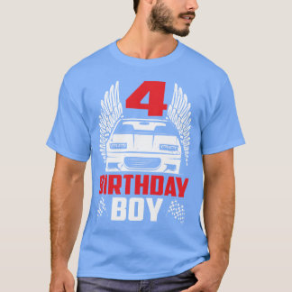 Camiseta Birthday Boy 4wo Race Car 4th Birthday Racing frie