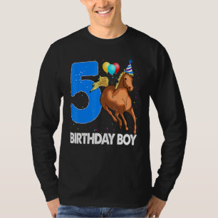 Camiseta Birthday Boy 5 Riding Rider Horse Love Party