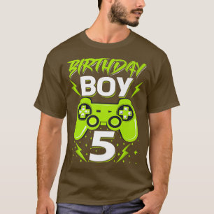 Camiseta Birthday Boy 5 Video Game Controller Gamer 5 Bir
