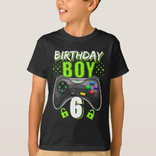 Camiseta Birthday Boy 6 Video Game Controller Gamer 6 Bir
